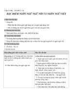 Giáo án Ngữ văn 10 tuần 9: Đặc điểm của ngôn ngữ nói và ngôn ngữ viết