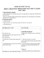 Giáo án Ngữ văn 10 tuần 9: Đặc điểm của ngôn ngữ nói và ngôn ngữ viết