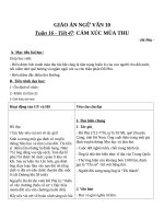 Giáo án Ngữ văn 10 tuần 16: Cảm xúc mùa thu