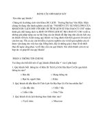 Bảng câu hỏi khảo sát sự hài lòng của du khách tại khu di tích lịch sử Địa Đạo Củ Chi