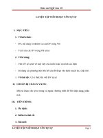 Giáo án Ngữ văn 10 tuần 10: Luyện tập viết đoạn văn tự sự