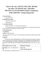 Giáo án Ngữ văn 10 tuần 16: Cảm xúc mùa thu