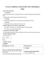 Giáo án Ngữ văn 10 tuần 14: Bài giảng Ngữ văn 10 tuần 14: Phong cách ngôn ngữ sinh hoạt (tt)