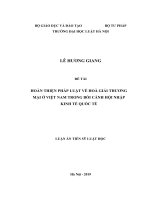 (Luận án tiến sĩ) Hoàn thiện pháp luật về hoà giải thương mại ở Việt Nam trong bối cảnh hội nhập kinh tế quốc tế