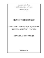 Thiết kế và tổ chức dạy học theo chủ đề “Khúc xạ ánh sáng”- Vật lí 11