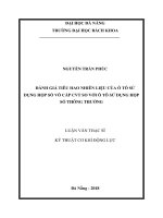 Đánh giá tiêu hao nhiên liệu của ô tô sử dụng hộp số vô cấp CVT so với ô tô sử dụng hộp số thông thường