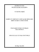 Nghiên cứu thiết kế và chế tạo hệ thống điều khiển xe điện cá nhân 4 bánh