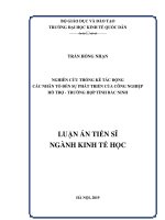 (Luận án tiến sĩ) Nghiên cứu thống kê tác động các nhân tố đến sự phát triển của công nghiệp hỗ trợ  Trường hợp tỉnh Bắc Ninh