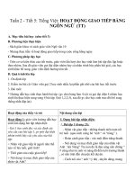 Giáo án Ngữ văn 10 tuần 2: Hoạt động giao tiếp bằng ngôn ngữ (tiếp theo)