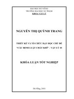Thiết kế và tổ chức dạy học chủ đề “Các định luật chất khí” – vật lý 10