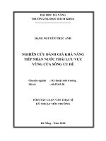 Nghiên cứu đánh giá khả năng tiếp nhận nước thải lưu vực cửa sông Cu Đê