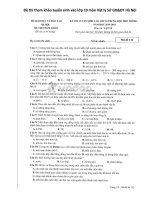 Đề thi tham khảo tuyển sinh vào lớp 10 môn vật lý sở GDĐT hà nội