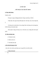 Giáo án Ngữ văn 10 tuần 24: Luyện tập viết đoạn văn thuyết minh