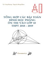 Tổng hợp các bài toán hình học phẳng ôn thi vào lớp 10 THPT năm học 2018 – 2019