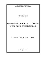 (Luận án tiến sĩ) Giao tiếp của người cao tuổi sống ở các trung tâm dưỡng lão