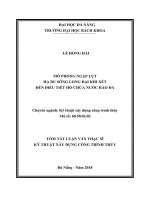 Mô phỏng ngập lụt hạ du sông Long Đại khi xét đến điều tiết lũ hồ chứa nước Rào Đá