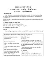 Giáo án Ngữ văn 11 tuần 2: Câu cá mùa thu (Thu điếu)