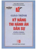 Giáo trình kỹ năng thi hành án dân sự phần 1 