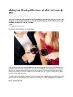 Những loại đồ uống thần dược và khắc tinh của cậu nhỏ