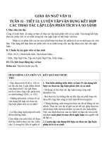 Giáo án Ngữ văn 11 tuần 11: Luyện tập vận dụng kết hợp các thao tác lập luận phân tích và so sánh