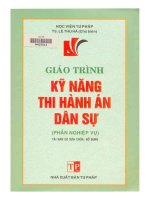 Giáo trình kỹ năng thi hành án dân sự (phần nghiệp vụ) phần 1 