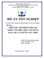 Thiết kế, mô phỏng bộ lọc nhiễu tín hiệu điện tim dùng matlab và chuyển mã VHDL
