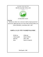 Đánh giá công tác cấp giấy chứng nhận quyền sử dụng đất trên địa bàn xã Lãng Công, huyện Sông Lô, tỉnh Vĩnh Phúc, giai đoạn 2015  2017 (Khóa luận tốt nghiệp)