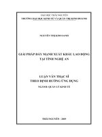 Giải pháp đẩy mạnh xuất khẩu lao động tại tỉnh Nghệ An (Luận văn thạc sĩ)