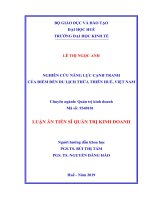 Nghiên cứu năng lực cạnh tranh của điểm đến du lịch thừa thiên huế, việt nam