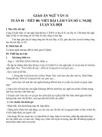 Giáo án Ngữ văn 11 tuần 1: Viết bài làm văn số 1: Nghị luận xã hội