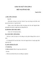 Giáo án Ngữ văn 12 tuần 25 bài: Một người Hà Nội