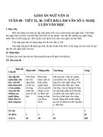 Giáo án Ngữ văn 11 tuần 9: Viết bài làm văn số 3: Nghị luận văn học