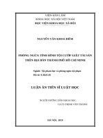 Phòng ngừa tình hình tội cướp giật tài sản trên địa bàn thành phố hồ chí minh