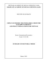 Quan hệ kinh tế của trung quốc với châu phi từ năm 2000 đến nay và gợi ý chính sách cho việt nam tt tiếng anh