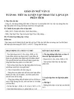 Giáo án Ngữ văn 11 tuần 4: Luyện tập thao tác lập luận phân tích