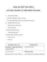 Giáo án Ngữ văn 12 tuần 33: Giá trị văn học và tiếp nhận văn học
