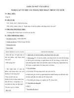 Giáo án Ngữ văn 12 tuần 21 bài: Nghị luận về một đoạn trích, một tác phẩm văn xuôi