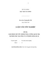 Giải pháp chủ yếu nhằm nâng cao công tác quản trị nợ phải thu tại công ty cổ phần sông đà 10