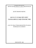 Quản lý cán bộ viên chức tại Bảo hiểm Xã hội tỉnh Phú Thọ (Luận văn thạc sĩ)