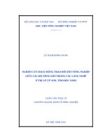 Nghiên cứu hoạt động trao đổi đất nông nghiệp giữa các hộ nông dân trong các làng nghề ở thị xã từ sơn, tỉnh bắc ninh 