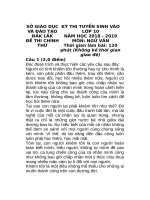 Đề thi tuyển sinh môn ngữ văn 10 