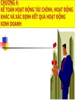 CHƯƠNG 4:KẾ TOÁN HOẠT ĐỘNG TÀI CHÍNH, HOẠT ĐỘNG KHÁC VÀ XÁC ĐỊNH KẾT QUẢ HOẠT ĐỘNG KINH DOANH