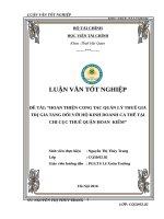 Hoàn thiện công tác quản lý thu thuế GTGT của các hộ kinh doanh cá thể tại chi cục thuế quận hoàn kiếm  