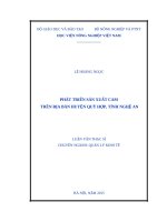 Phát triển sản xuất cam trên địa bàn huyện quỳ hợp, tỉnh nghệ an 