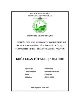 Nghiên cứu ảnh hưởng của một số tổ hợp phân bón vô cơ đến sinh trưởng và năng suất giống đậu tương ĐT51 vụ Xuân năm 2017 tại Thái Nguyên (Khóa luận tốt nghiệp)