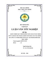 Hoàn thiện quy trình kiểm toán chu kỳ huy động vốn và hoàn trả trong kiểm toán báo cáo tài chính do công ty TNHH tư vấn thuế, kế toán, kiểm toán AFC chi nhánh phía bắc thực hiện 