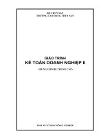 GIÁO TRÌNH KẾ TOÁN DOANH NGHIỆP II (DÙNG CHO HỆ TRUNG CẤP)