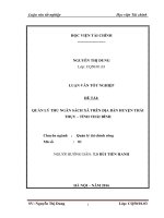 Quản lý thu ngân sách xã trên địa bàn huyện thái thụy, tỉnh thái bình 