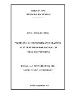 Nghiên cứu xây dựng bài giảng e learning và sử dụng trong dạy học địa lí 11 trung học phổ thông