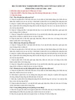 BỘ CÂU HỎI TRẮC NGHIỆM BỒI DƯỠNG GIÁO VIÊN DẠY GIỎI CẤP TỈNH VÒNG 2 CHU KỲ 2016 – 2019